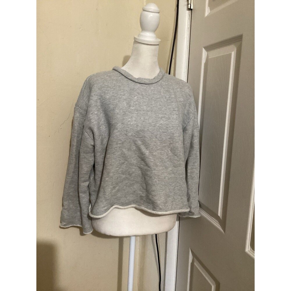 Vince Womens Gray Cotton Terry Cloth Pullover Sweatshirt XS